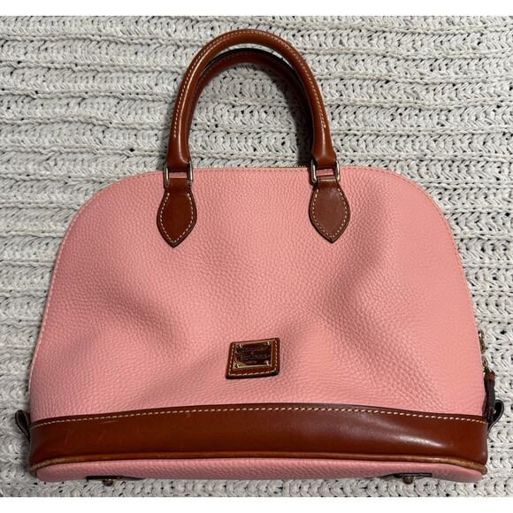 Dooney & Bourke Zip Zip Satchel Pebble Grain Leather Purse Pink MSRP $308 - Picture 1 of 16